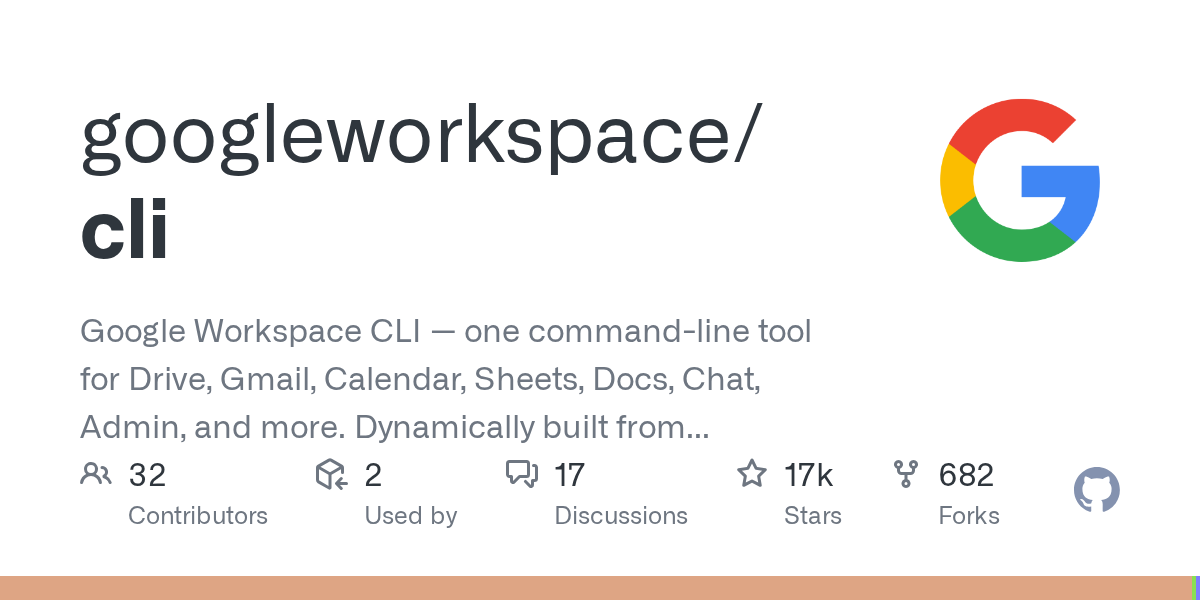 Google Workspace CLI(gws)— Google の全 API を一つのコマンドで操作
